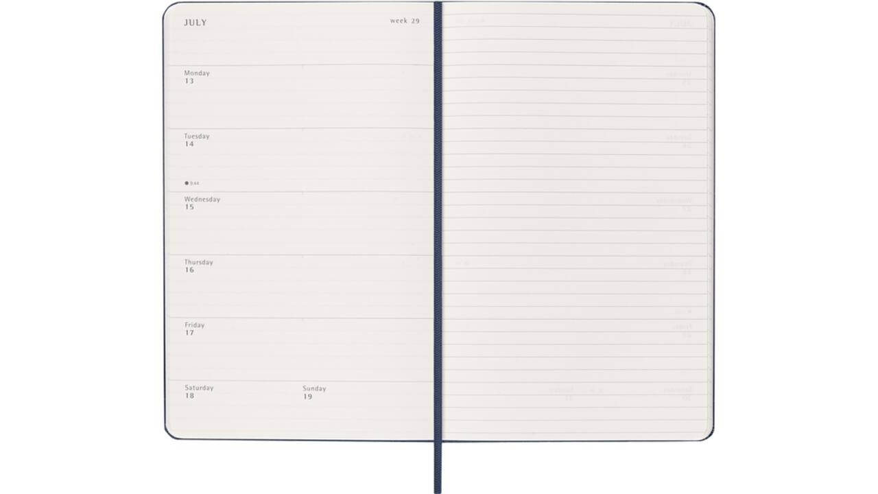 Agenda 2026 Moleskine 12M Planner Weekly 7dagen/1pagina large hc sapphire blue