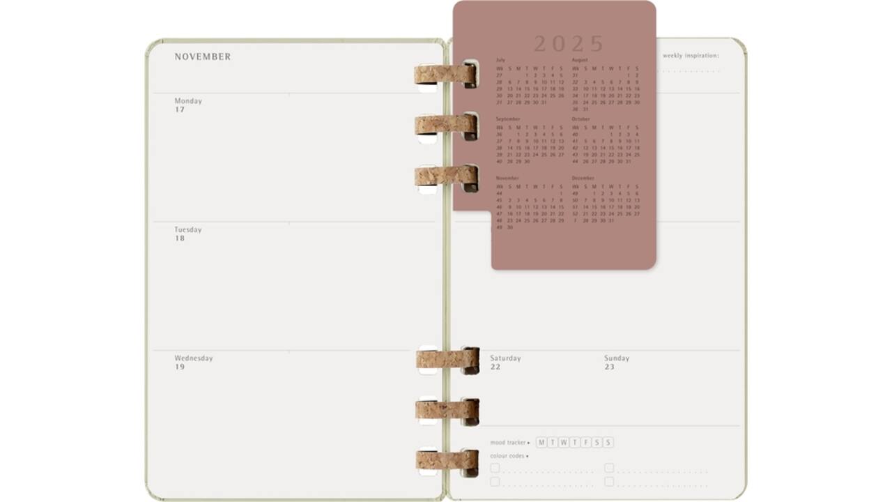 Agenda 2025/2026 Moleskine 12M Academic Weekly 7d/1p Myrtle large kiwi