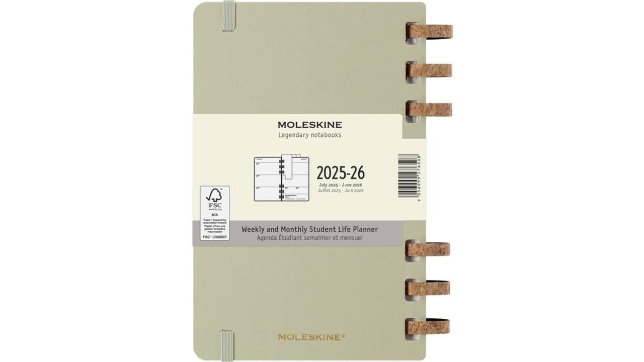 Agenda 2025/2026 Moleskine 12M Academic Weekly 7d/1p Myrtle large kiwi