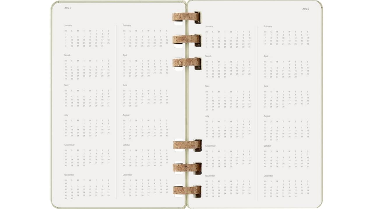 Agenda 2025/2026 Moleskine 12M Academic Weekly 7d/1p Myrtle large kiwi