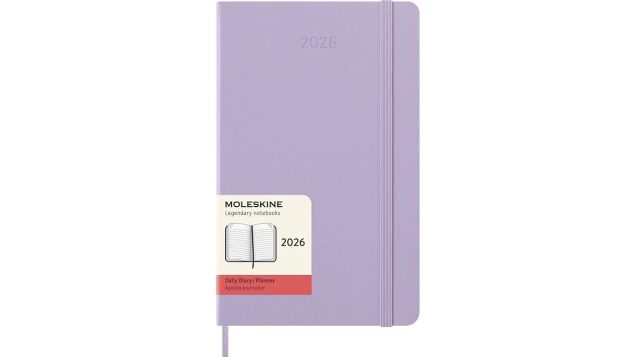 Agenda 2026 Moleskine 12M Planner Daily 1dag/1pagina large hc pastel lilac