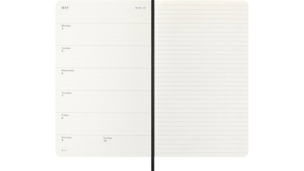 Agenda 2026 Moleskine 12M Planner Weekly 7dagen/1pagina large sc black