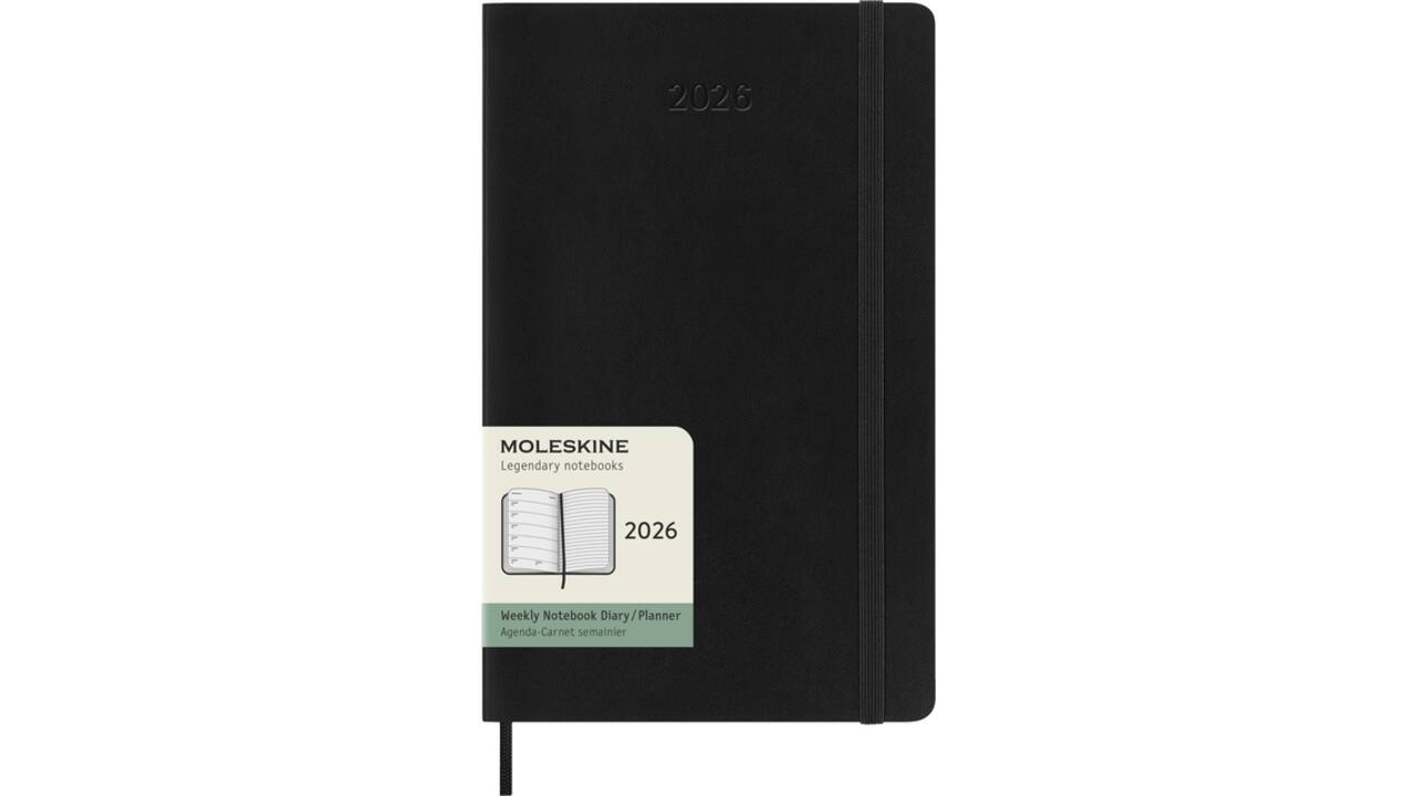 Agenda 2026 Moleskine 12M Planner Weekly 7dagen/1pagina large sc black