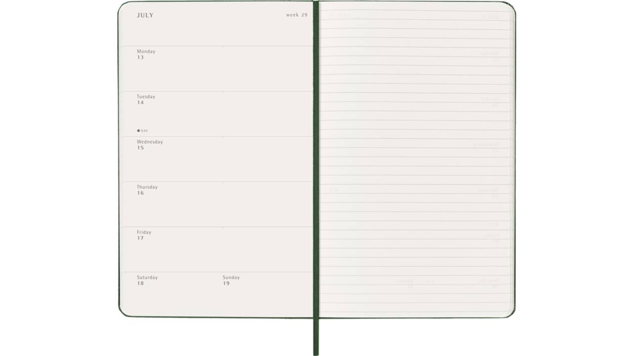 Agenda 2026 Moleskine 12M Planner Weekly 7dagen/1pagina large hc myrtle green