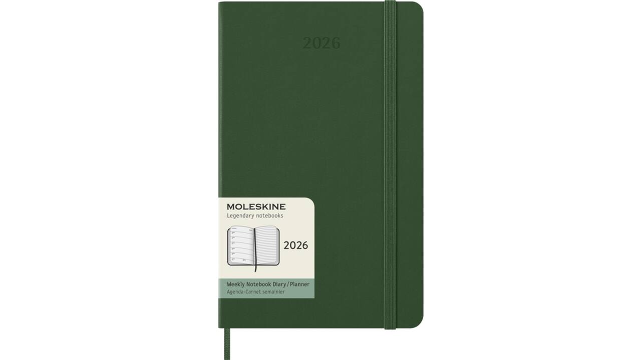 Agenda 2026 Moleskine 12M Planner Weekly 7dagen/1pagina large hc myrtle green