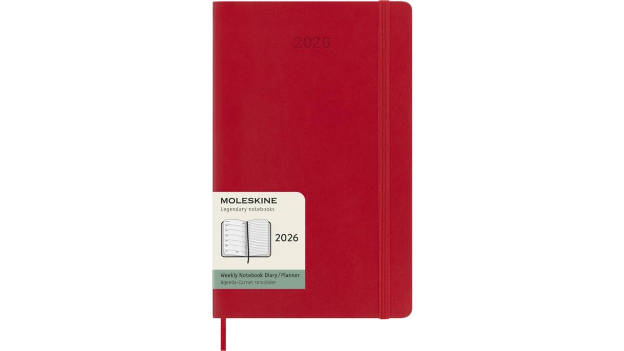 Agenda 2026 Moleskine 12M Planner Weekly 7dagen/1pagina large sc scarlet red