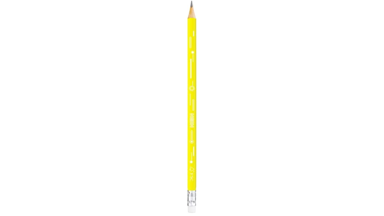 Grafietpotlood Maped Neon met gum pot à 72 stuks assorti
