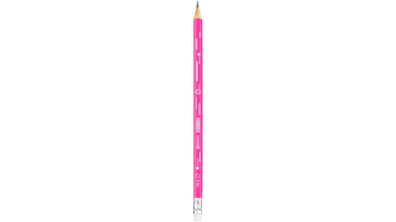 Grafietpotlood Maped Neon met gum pot à 72 stuks assorti