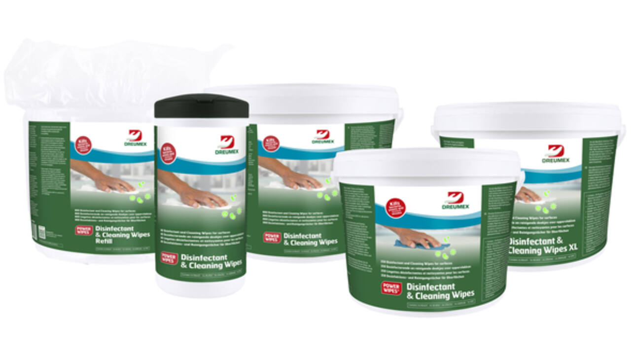 Desinfectiedoekjes Dreumex Disinfectant & Cleaning navulling 800 stuks wit