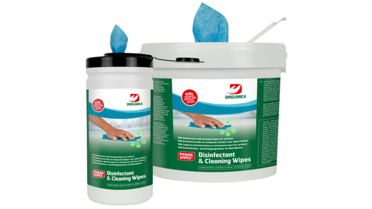Desinfectiedoekjes Dreumex Disinfectant & Cleaning bus 170 stuks blauw