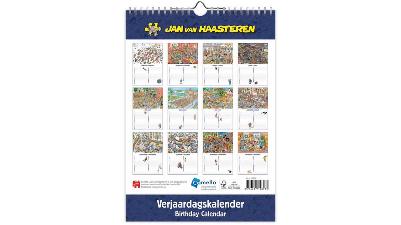 Verjaardagskalender Jan van Haasteren A4