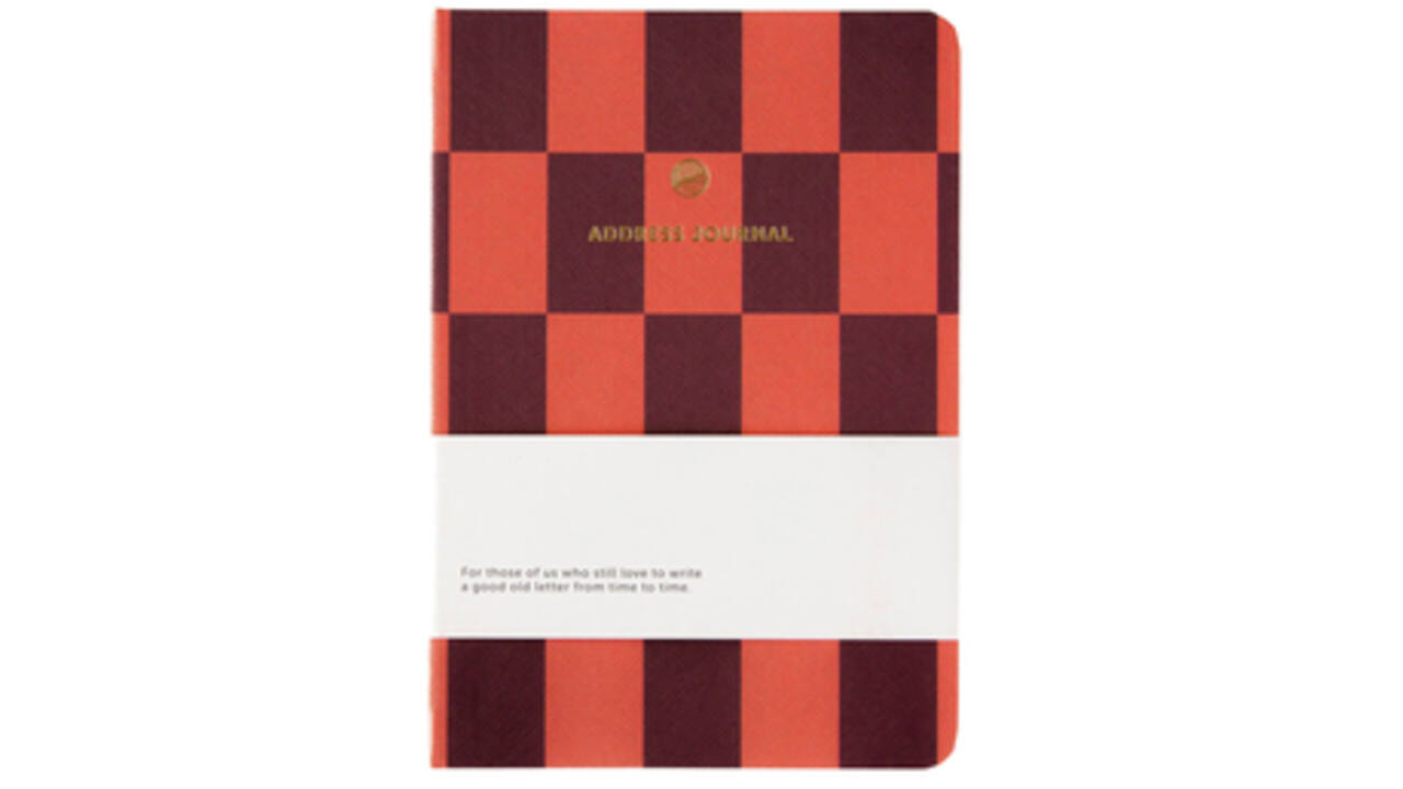Adresboek A6 checks rood A Journal