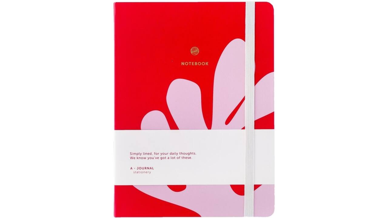 Notitieboek A5 Arty roze/rood A Journal lijn