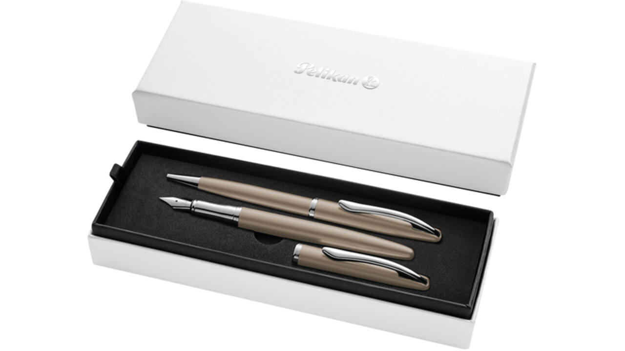 Schrijfset Pelikan Jazz Noble Elegance K36+P36 medium taupe