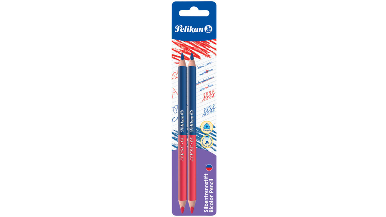 Potlood Pelikan 3mm rood/blauw 2 stuks