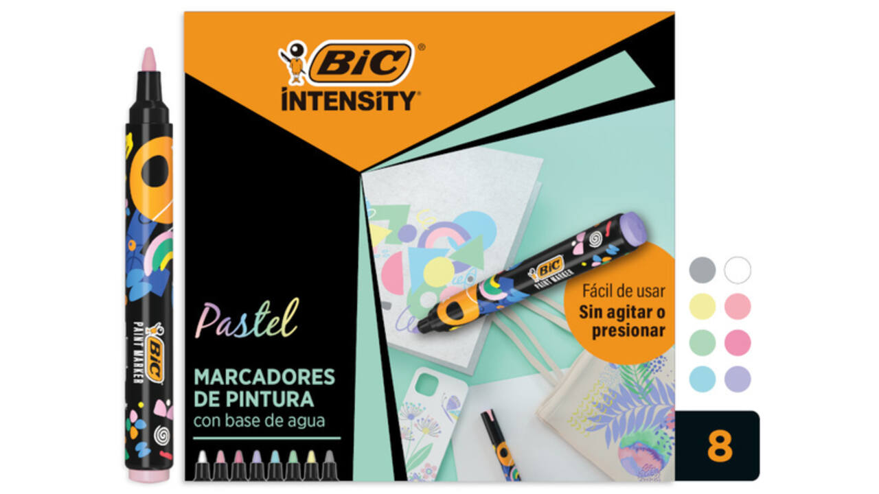 Paintmarker Bic Intensity pastel assorti 8 stuks