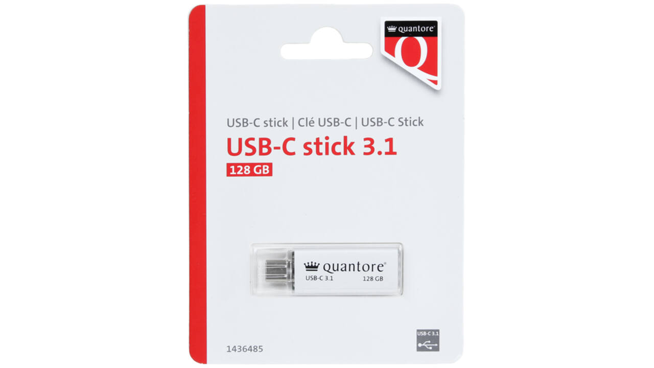 USB-stick Quantore USB-C 128GB 3.1 zilver