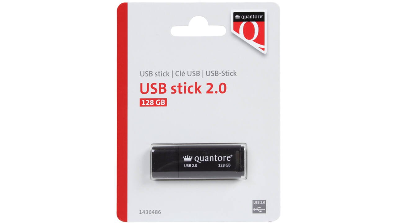 USB-stick Quantore 128GB 2.0 zwart
