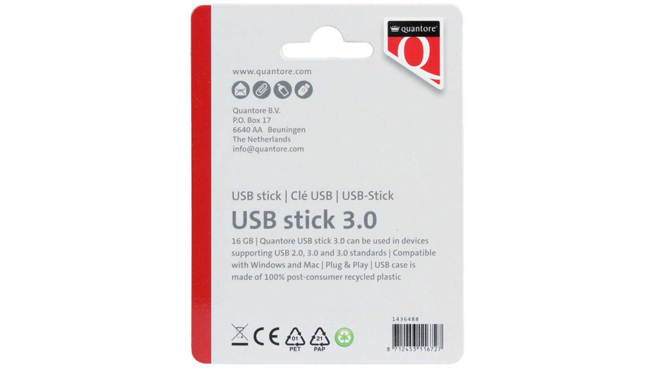 USB-stick Quantore 16GB 3.0 zwart