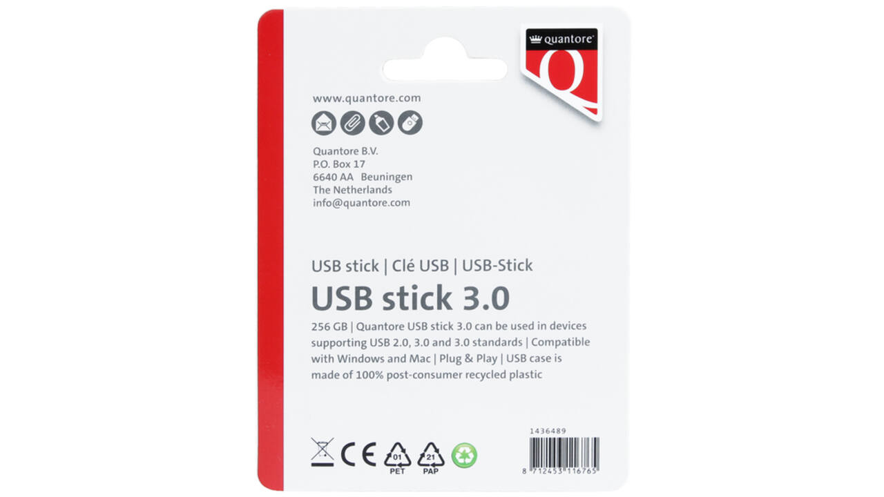 USB-stick Quantore 256GB 3.0 zwart