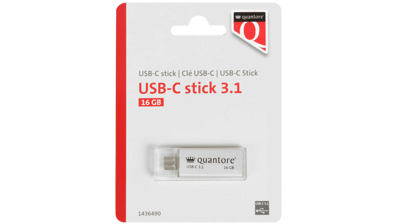 USB-stick Quantore USB-C 16GB 3.1 zilver