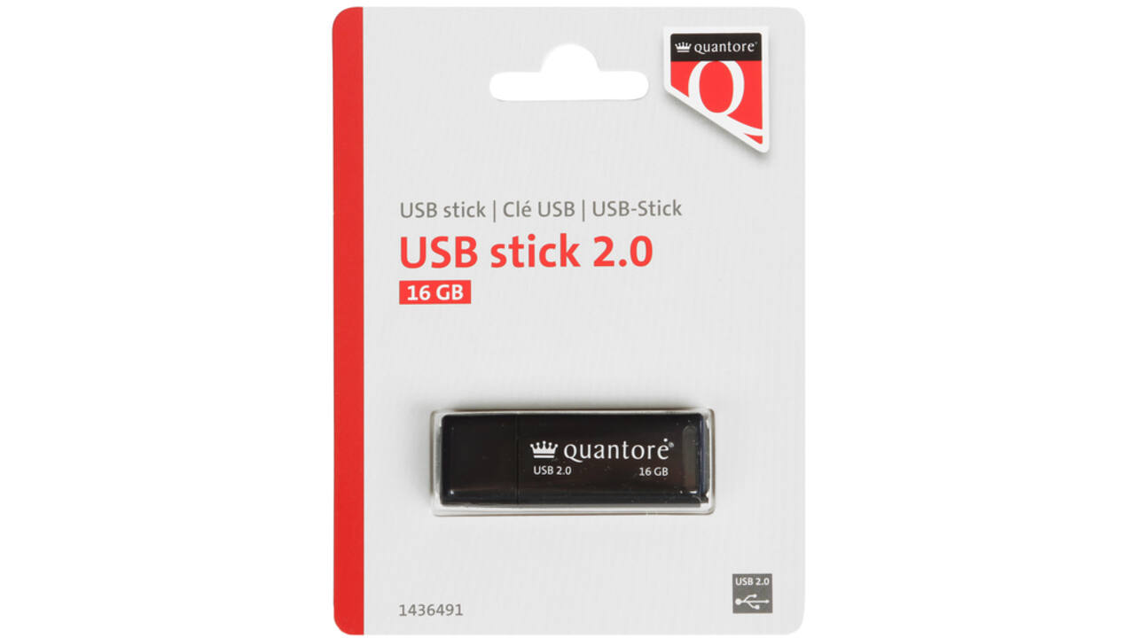 USB-stick Quantore 16GB 2.0 zwart