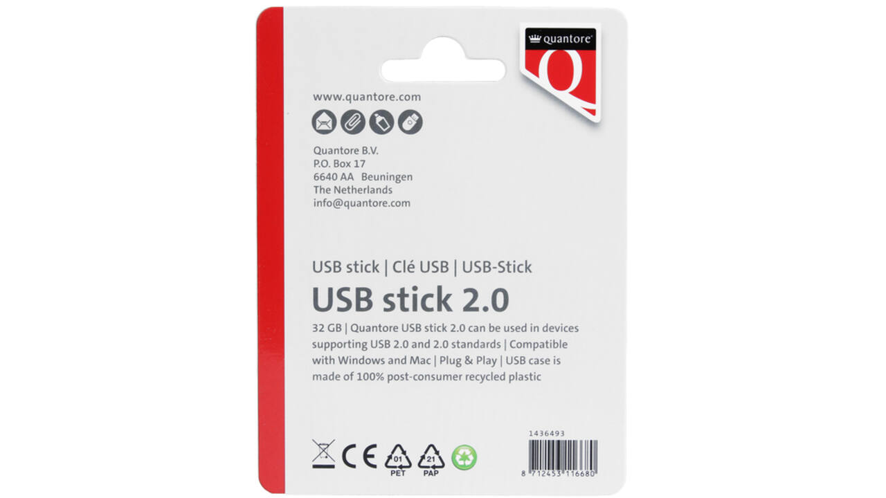 USB-stick Quantore 32GB 2.0 zwart