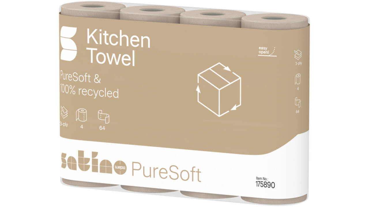 Keukenrol Satino PureSoft 3-laags 4x64 vel naturel 175890