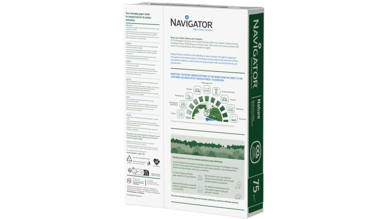 Kopieerpapier Navigator Nature A4 75gr wit 500 vel