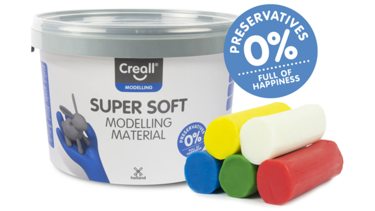 Klei Creall supersoft rood/blauw/groen/geel/wit 1750gram