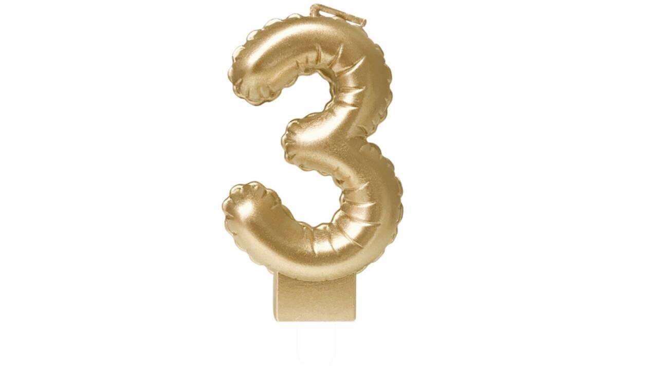 Foil balloon candle gold 3