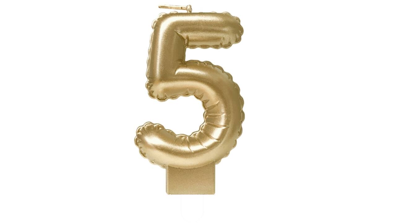 Foil balloon candle gold 5