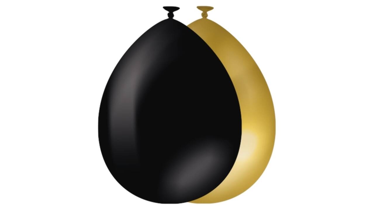Balloons 10 pcs Gold and Black