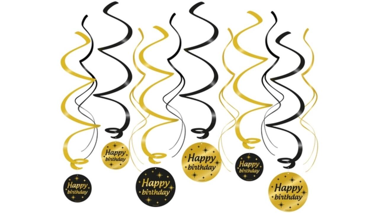 Classy party swirls Happy birthday