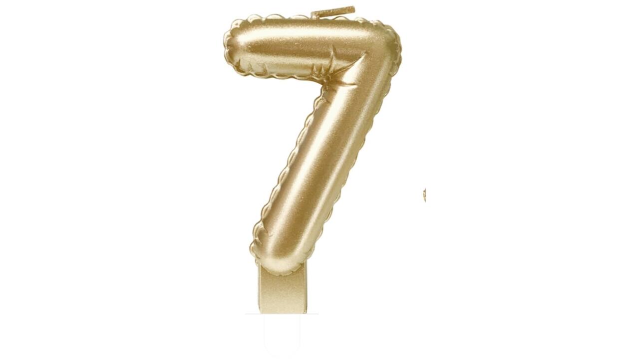 Foil balloon candle gold 7