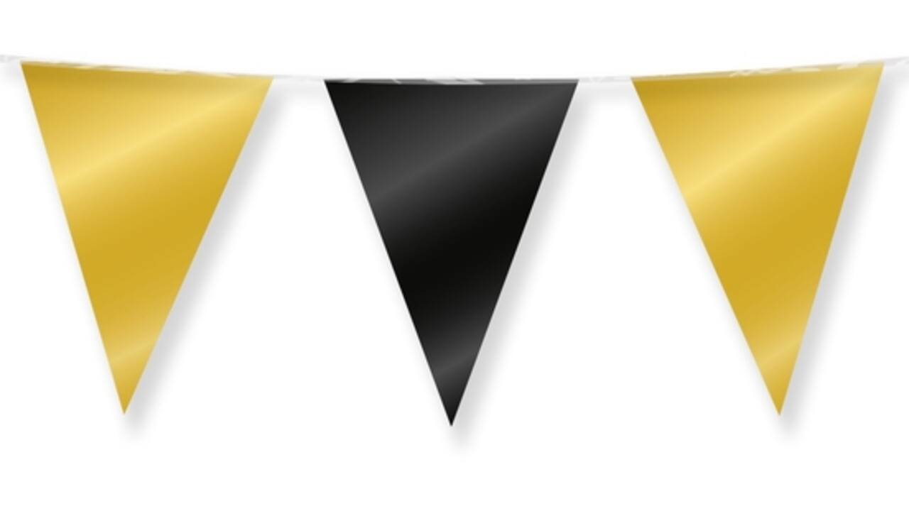 Party Flag Foil Gold and black