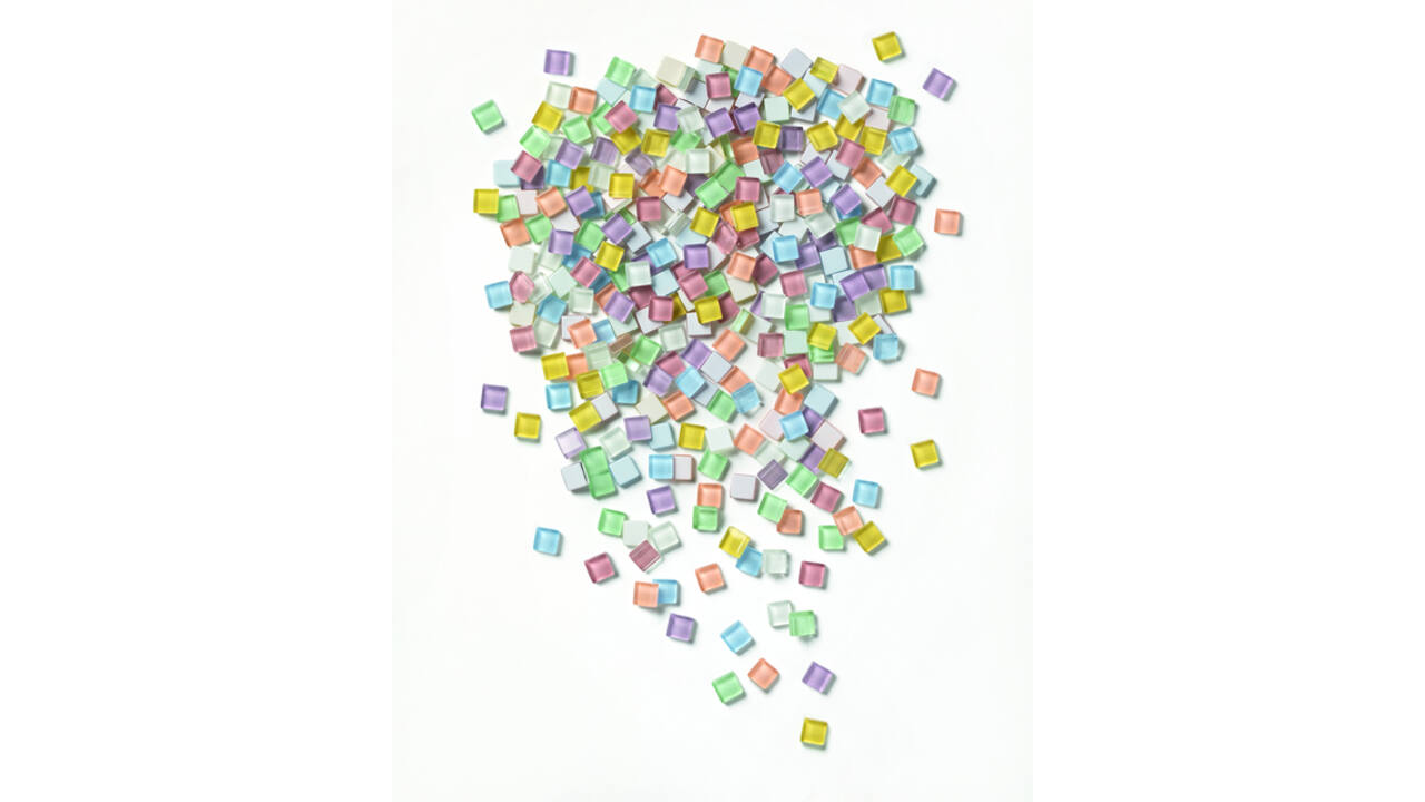 Mozaieksteentjes Folia 10x10mm glas pastel assorti