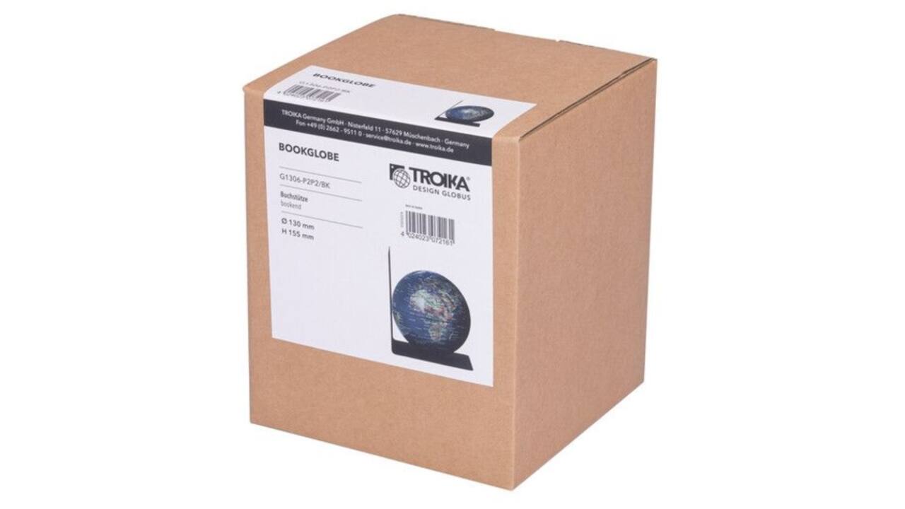 Boekensteun Troika met magnetische globe 13cm blauw-groen