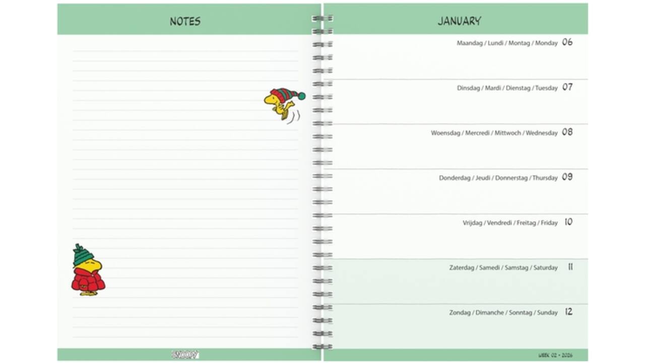 Agenda 2026 Lannoo bureau 170x230 Peanuts 7dagen/2pagina's