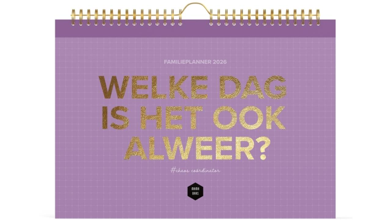 Familiekalender 2026 Lannoo 310x220 Mama Baas 7dagen/1pagina