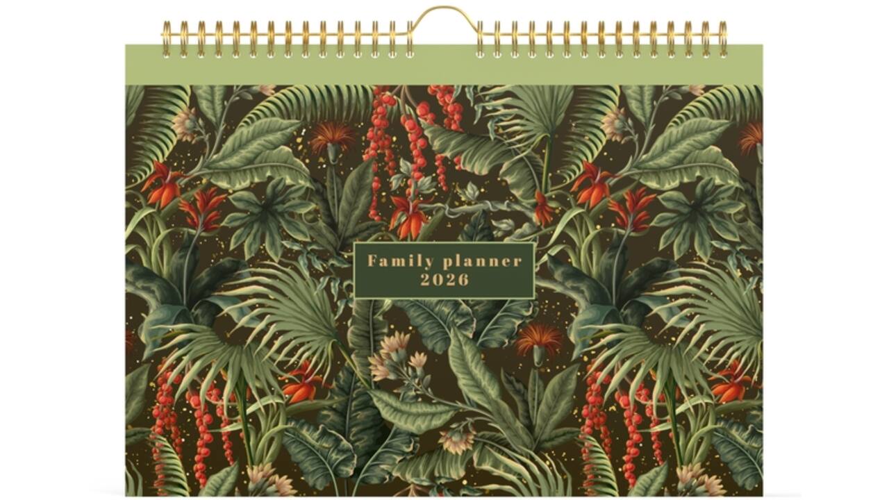 Familiekalender 2026 Lannoo 310x220 Botanic 7dagen/1pagina wit groen