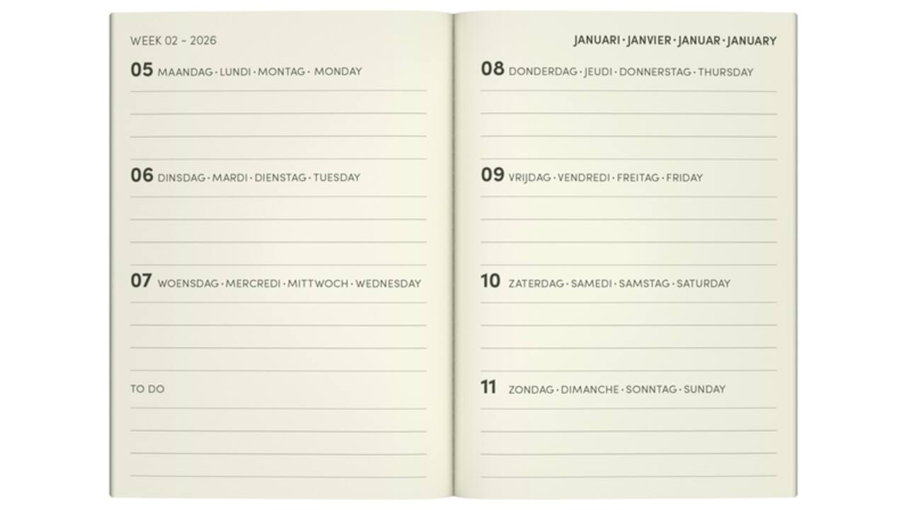 Agenda 2026 Lannoo pocket Flowers Bouquet 7dagen/2pagina's roze