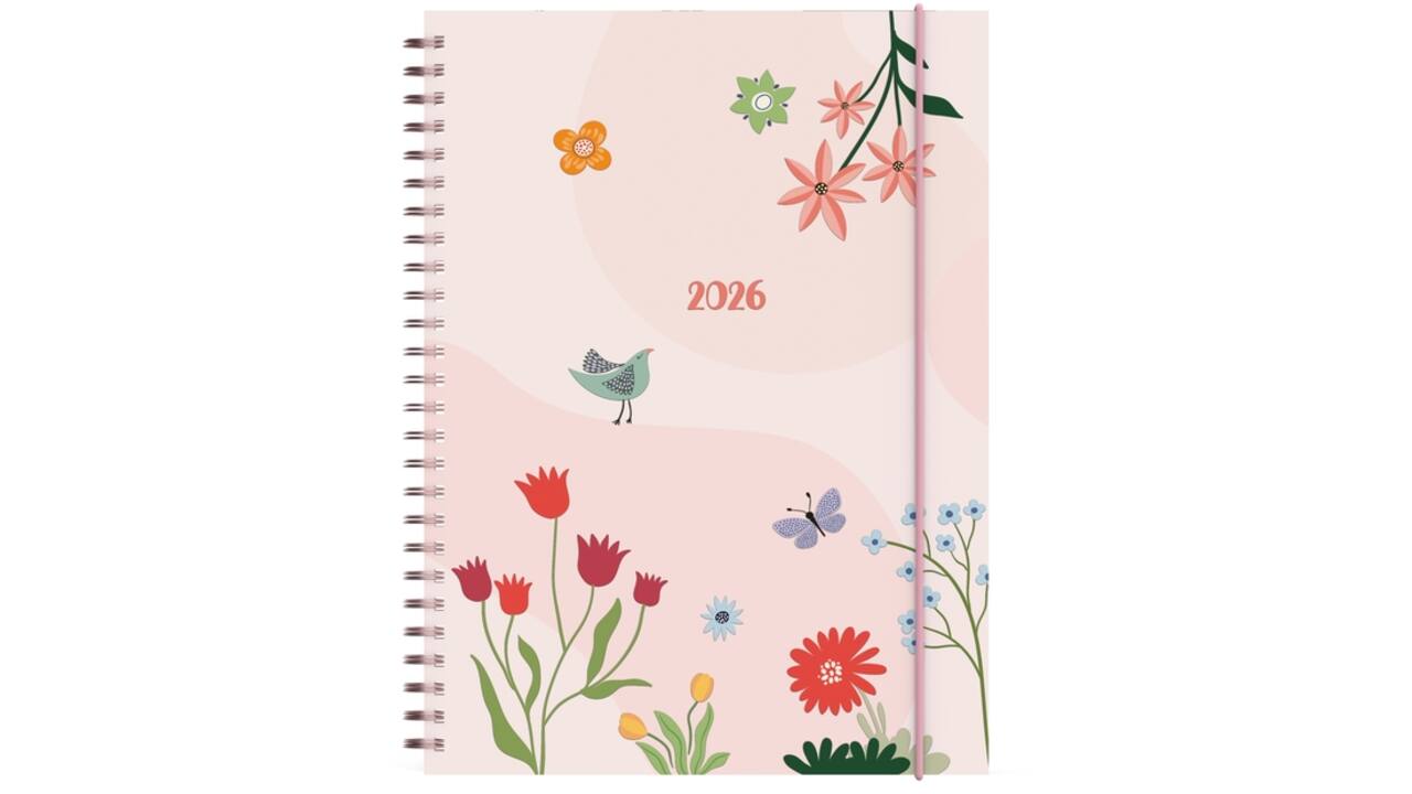 Agenda 2026 Lannoo bureau 170x230 Fragile 7dagen/2pagina's roze