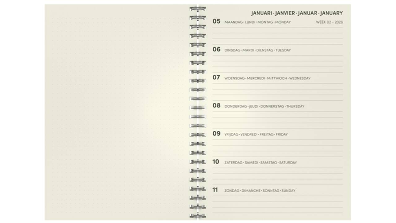 Familiekalender 2026 Lannoo A5 Bubblicious 7d/2p lila