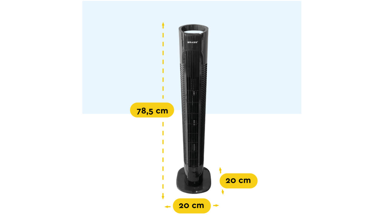 Torenventilator BRASQ F500 H79cm zwart
