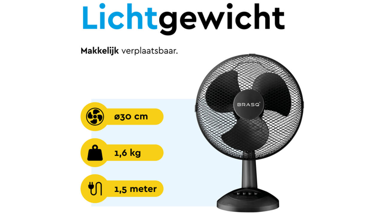 Tafelventilator BRASQ F400 Ø 30cm zwart