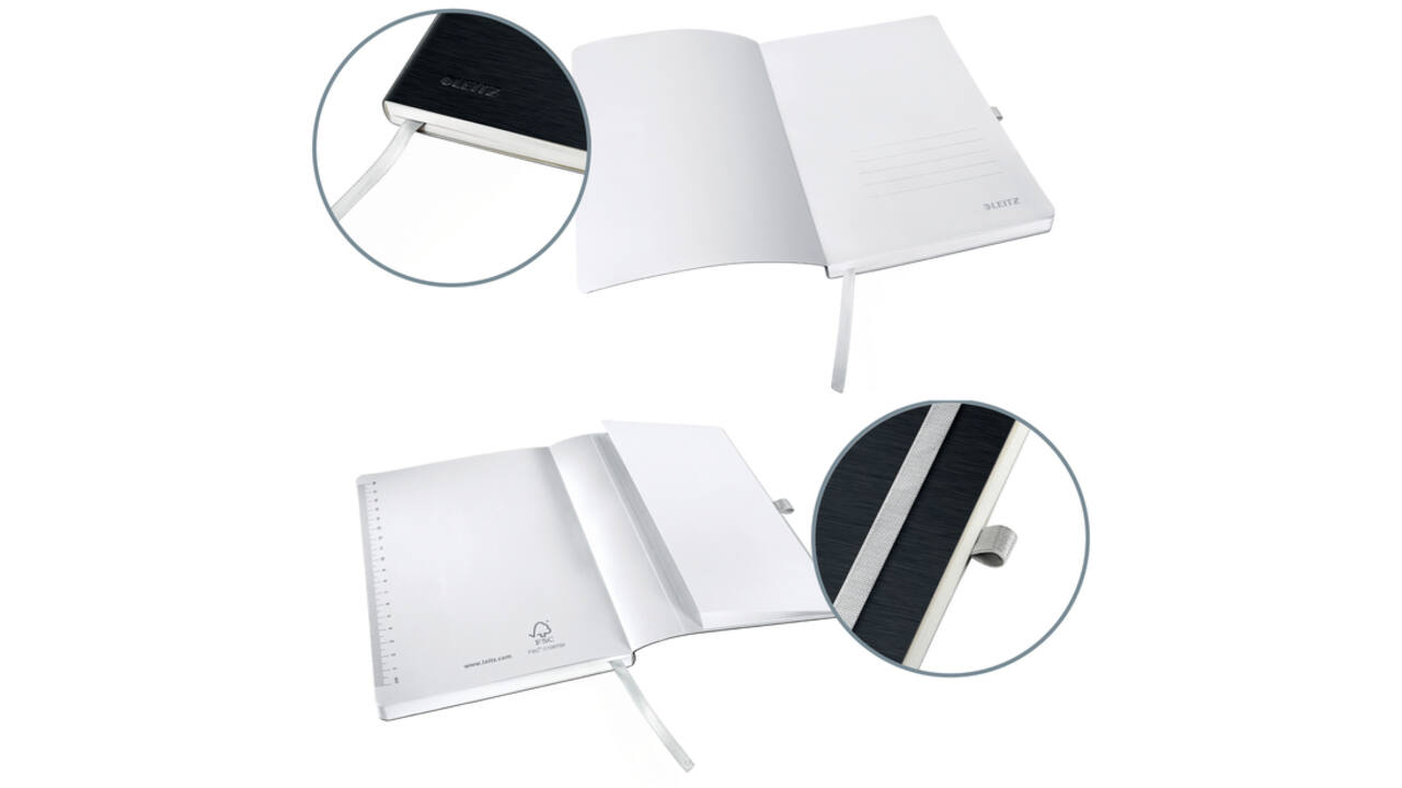Notitieboek Leitz Style A5 lijn 160 pagina's 100gr zwart