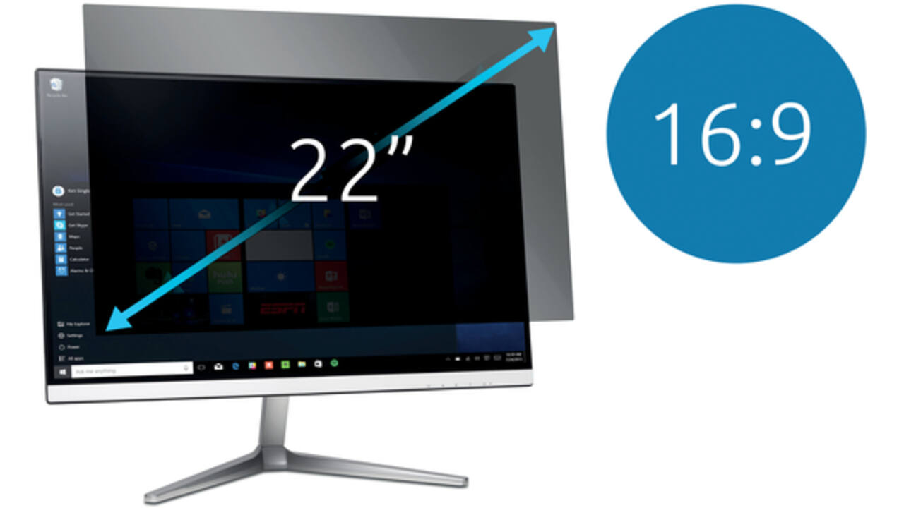 Monitor Privacyfilter 2-Weg 22 inch breed 16:9