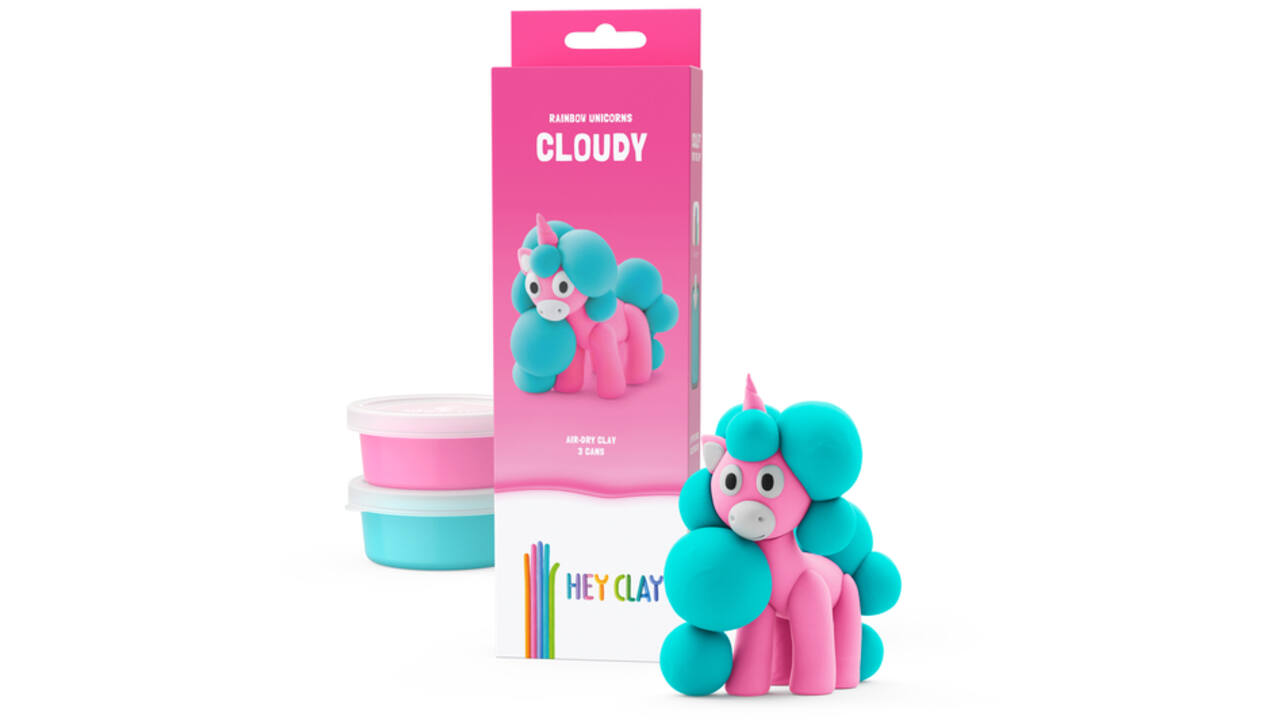 Klei Hey Clay eenhoorn set à 3 delen