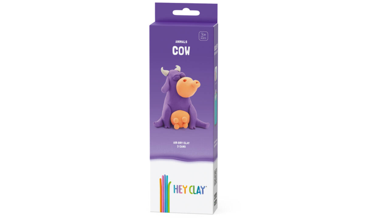 Klei Hey Clay koe set à 3 delen